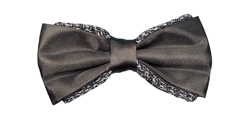 Çift Renk Klasik Saten Papyon